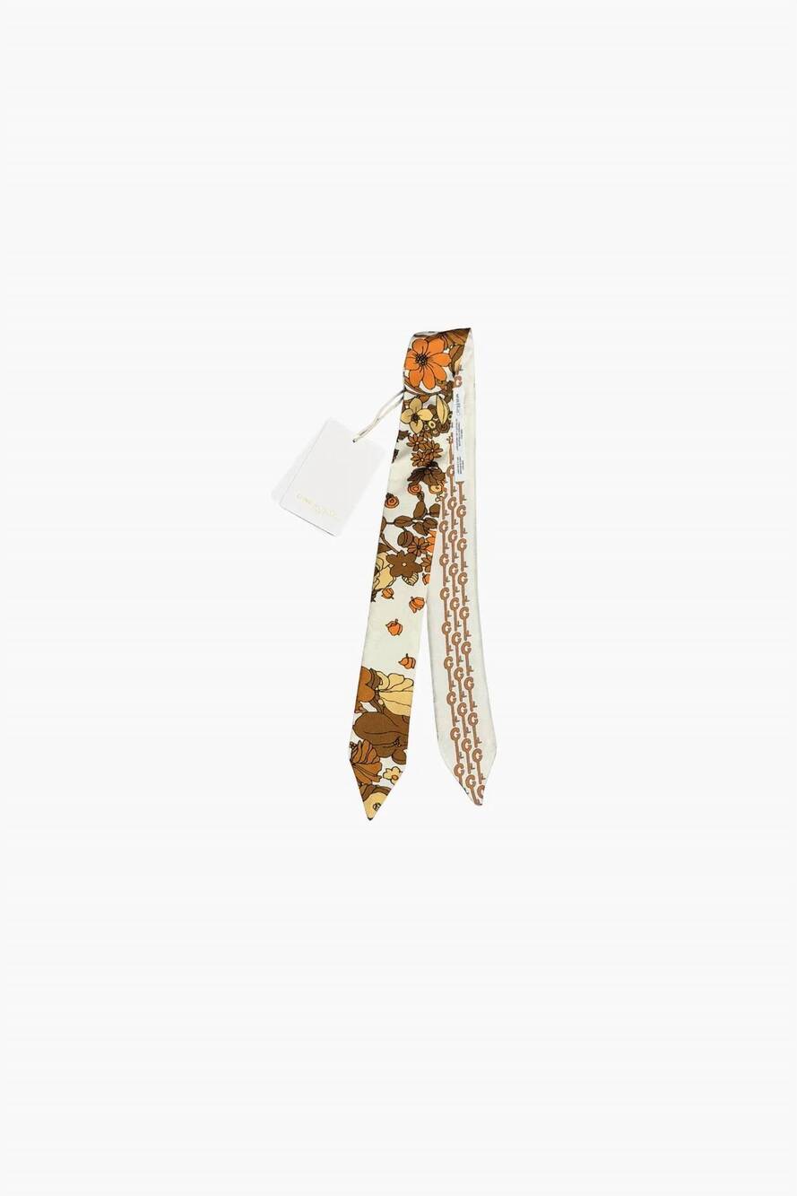 NEW LA PRESTIC OUISTON women's samantha scarf in mix flower power orange